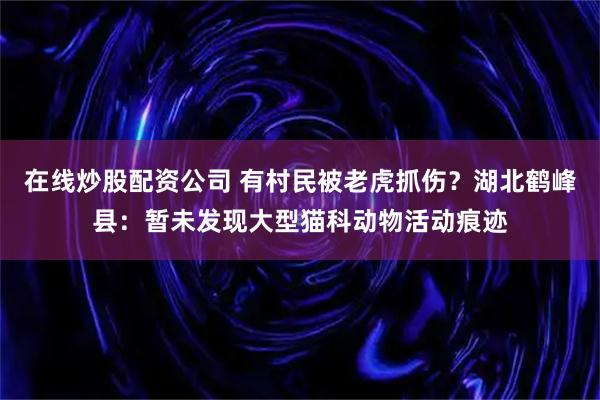 在线炒股配资公司 有村民被老虎抓伤？湖北鹤峰县：暂未发现大型猫科动物活动痕迹